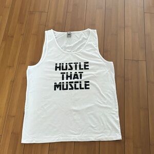 ASOS White 'Hustle That Muscle' Tank Top
